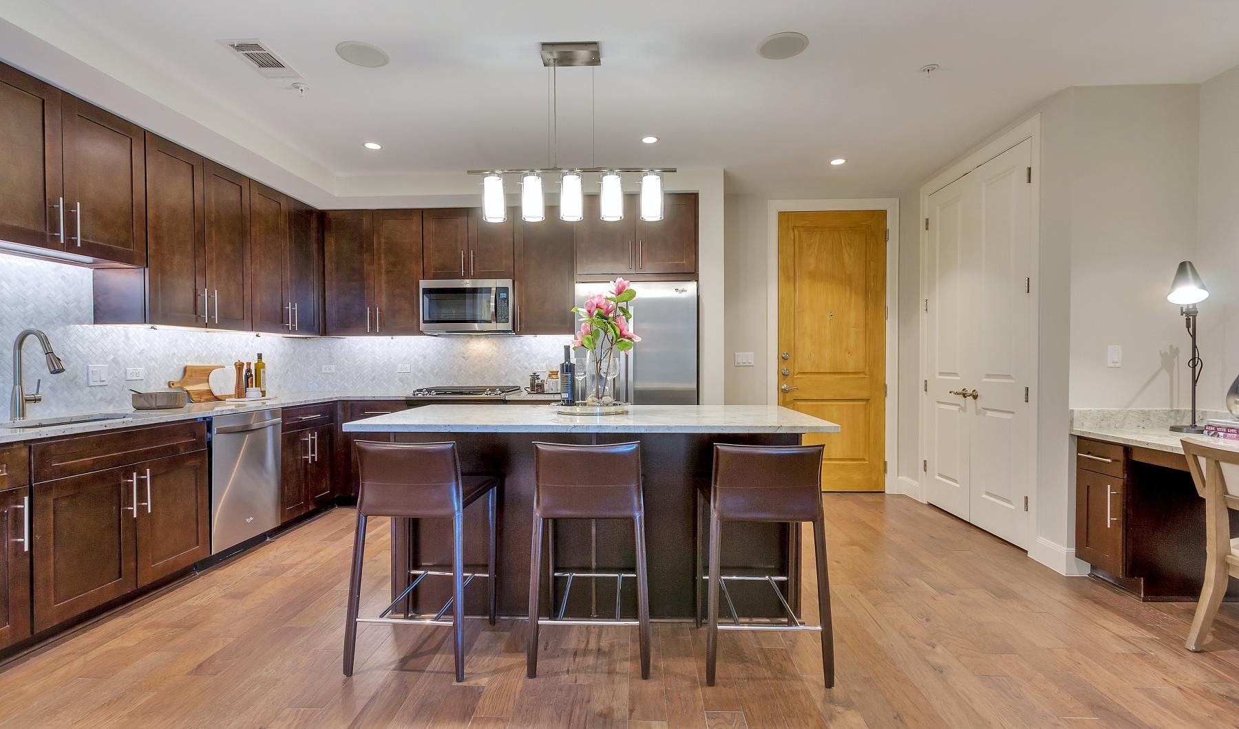 The essence of exceptional living a kitchen with a wood floor
