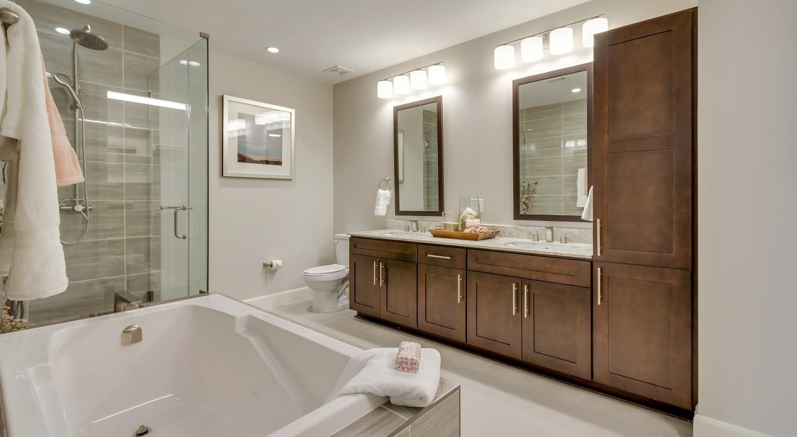 Bathroom options with thoughtful details a bathroom with a tub and sink