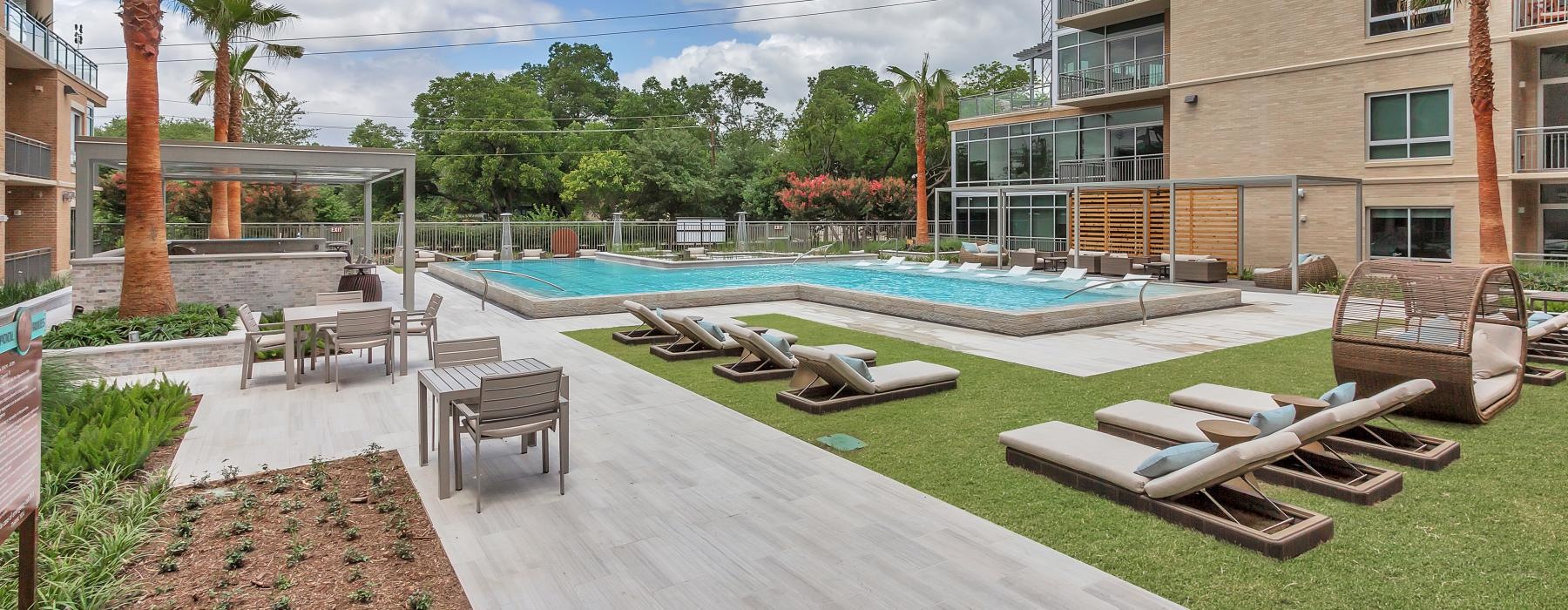 a swimming pool in a backyard