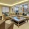 a living room with a large couch and a coffee table